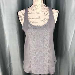 Hollister gray tank with lace appliqué